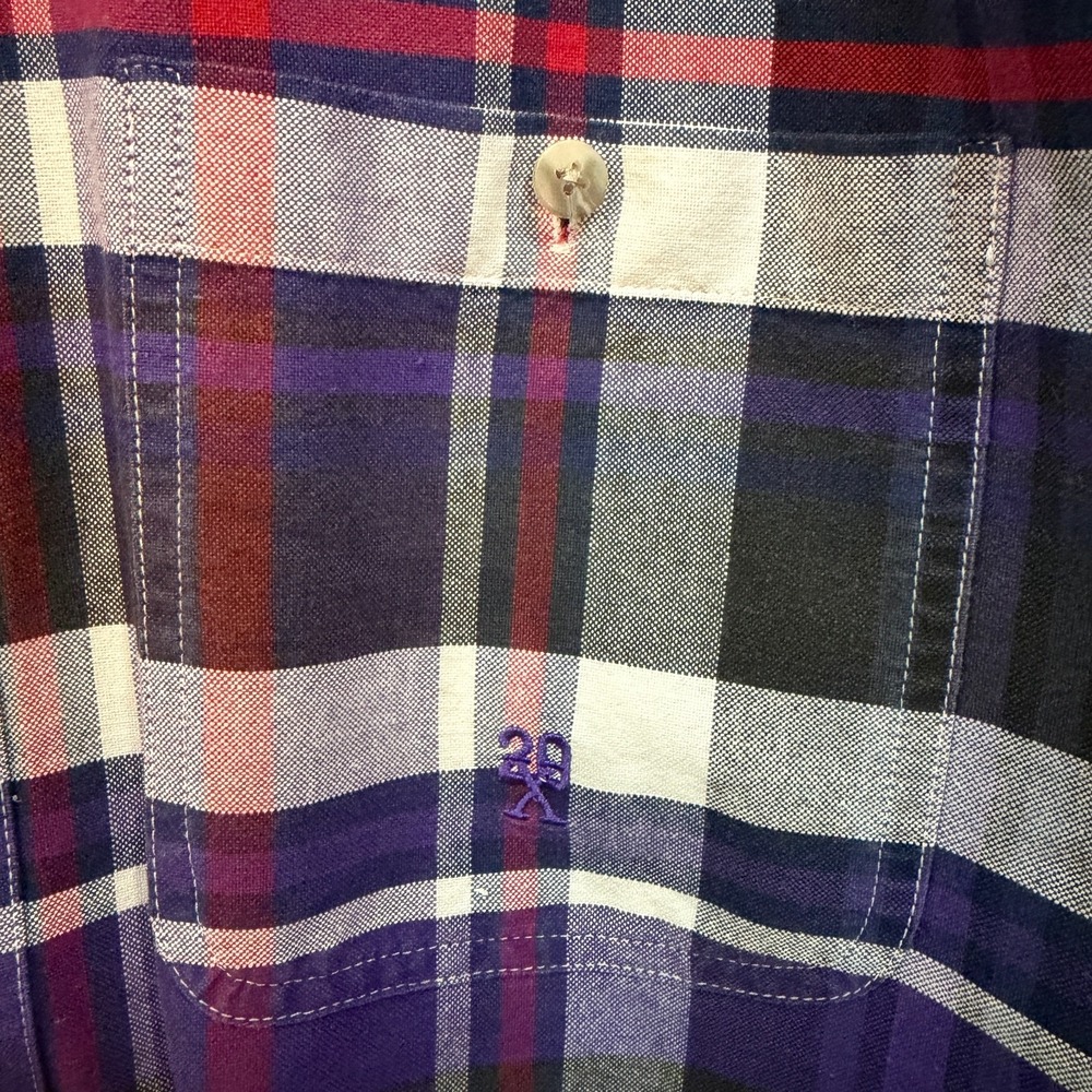 Twenty-X Western Button-Down Shirt Plaid‎ Purple Red Men's M